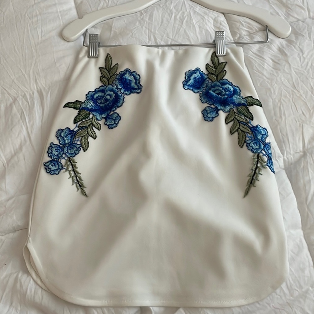 White Floral Skirt
